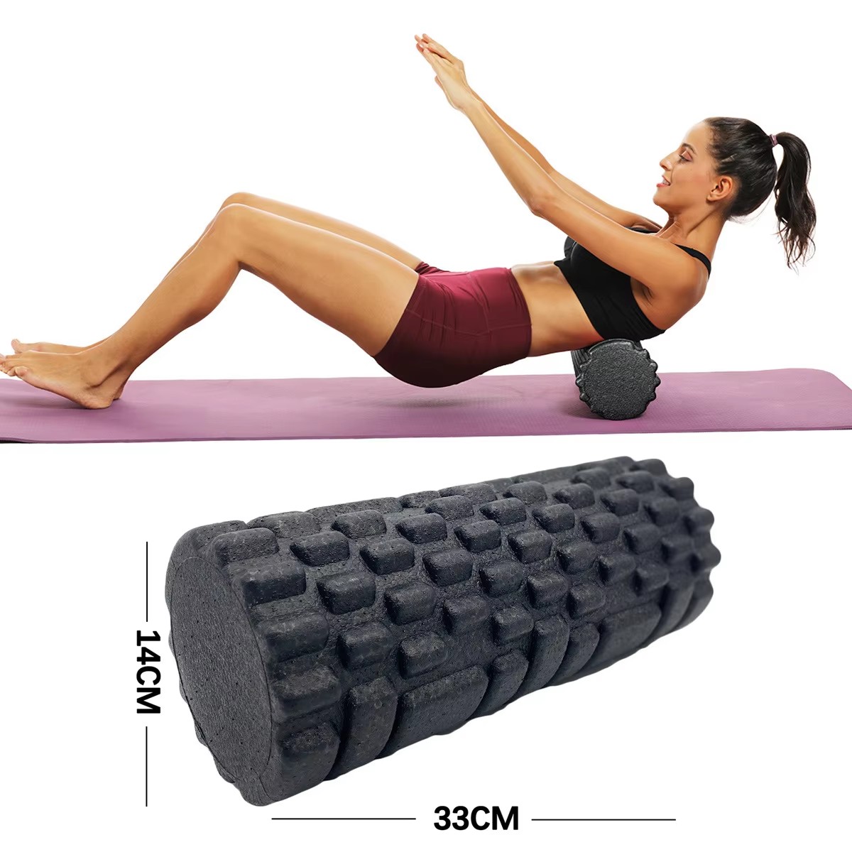 Pilates Yoga Roller - 30/33 سنتيمتر اللياقة البدنية رغوة الأسطوانة