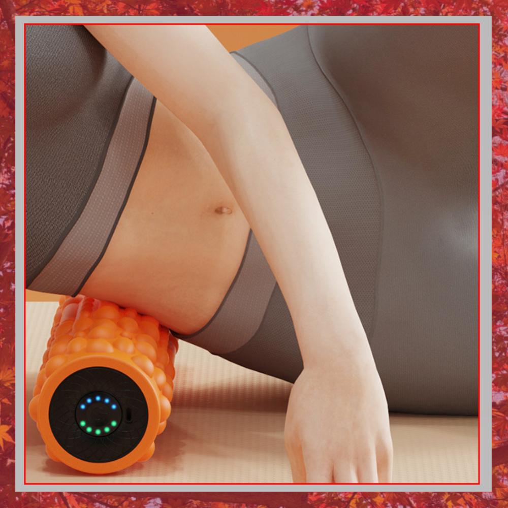Pilates Yoga Roller - أسطوانة تدليك كهربائية بالاهتزاز قابلة لإعادة