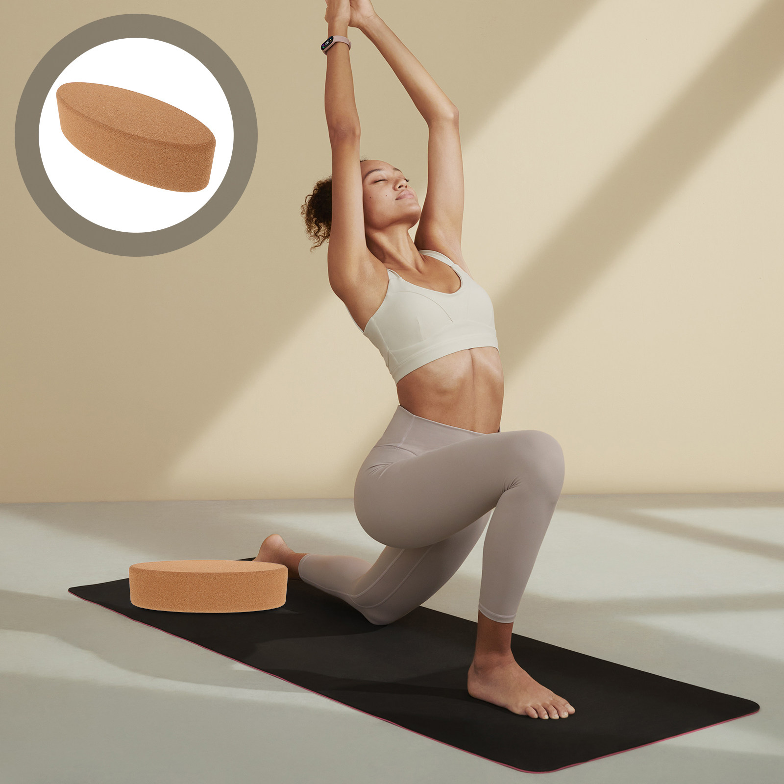 Yoga Block Cork - قوالب يوغا بيضاوية من الفلين لتمارين