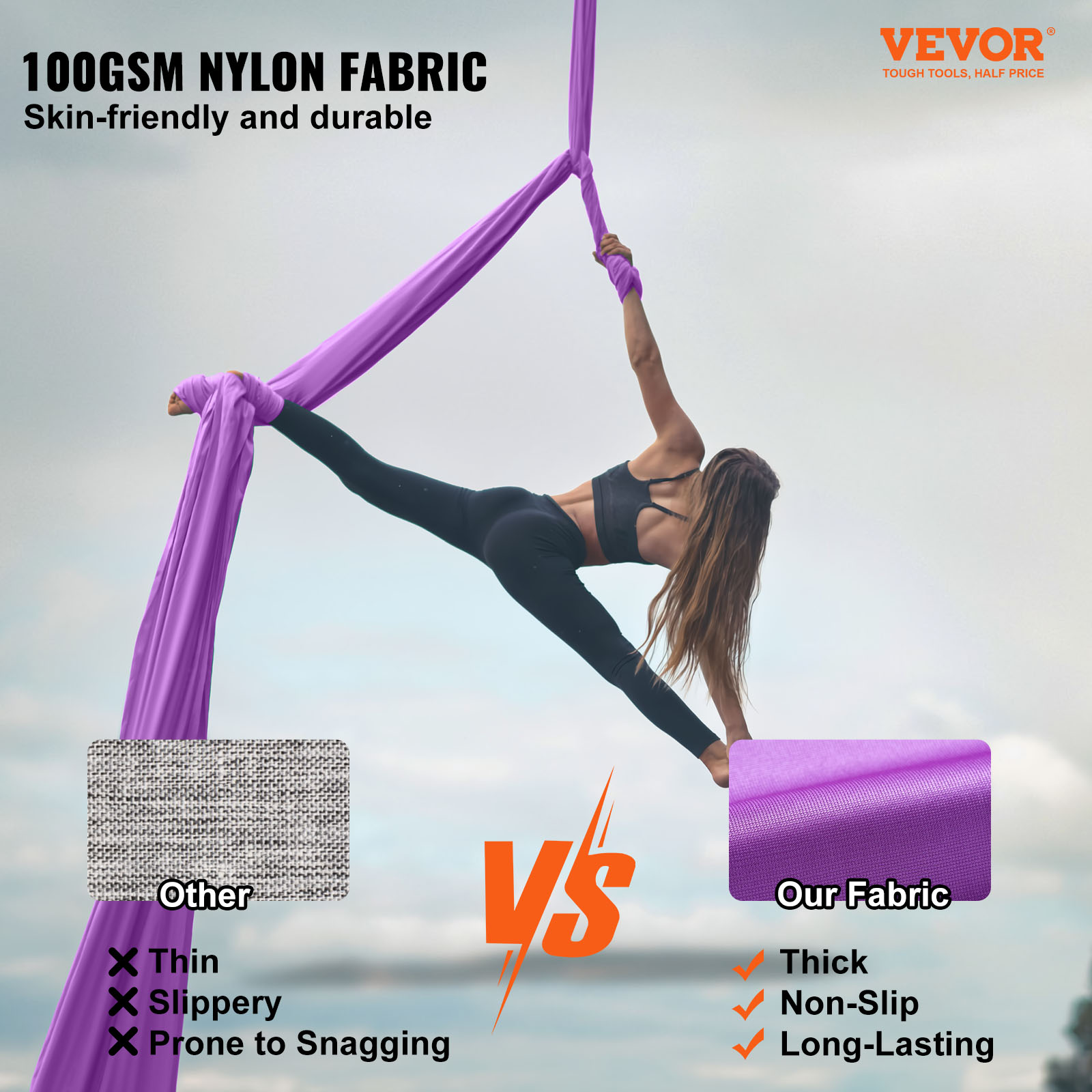 أرجوحة يوغا هوائية بطول 8.7/11 - مراجعة Aerial Silk Hammock وسعره