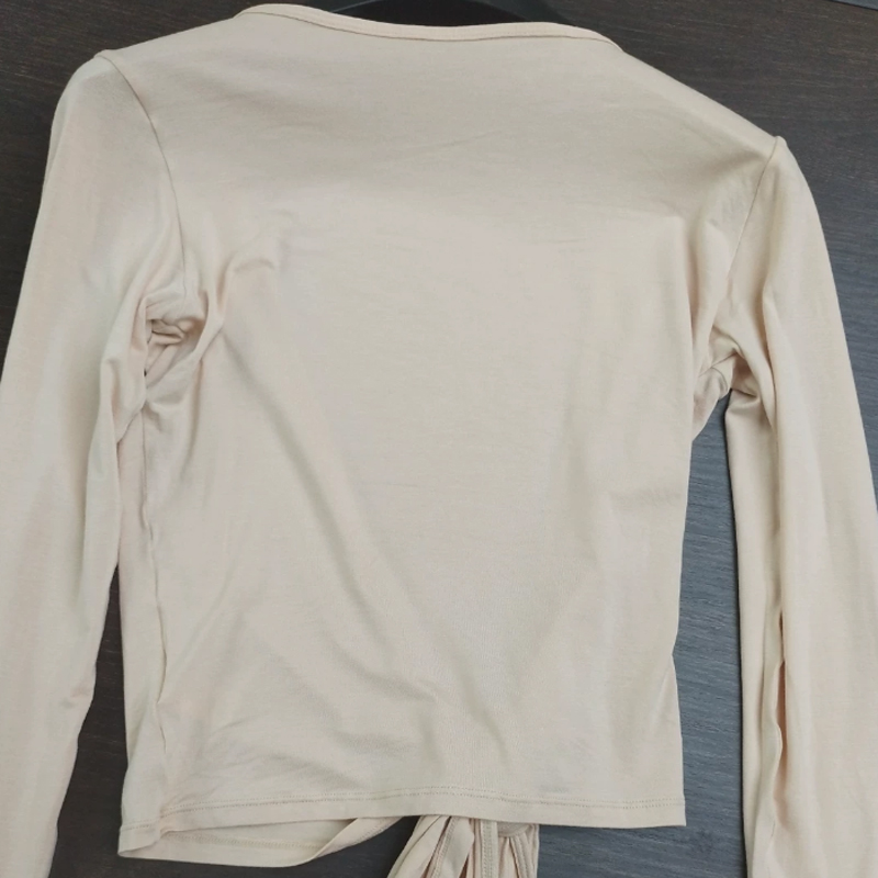 قمصان نسائية مثيرة قصيرة بأكما - مراجعة Pilates Yoga Wrap Top وسعره