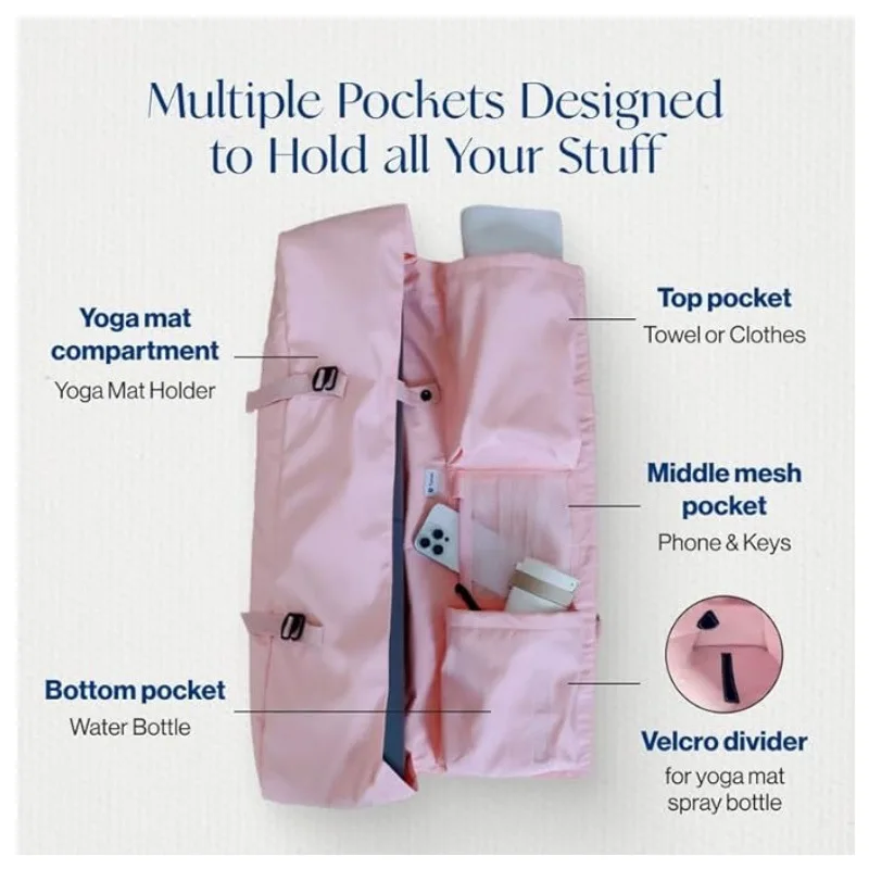 حقيبة بساط اليوجا مع جيب لزجاج - مراجعة Yoga Mat Bag Carrier وسعره