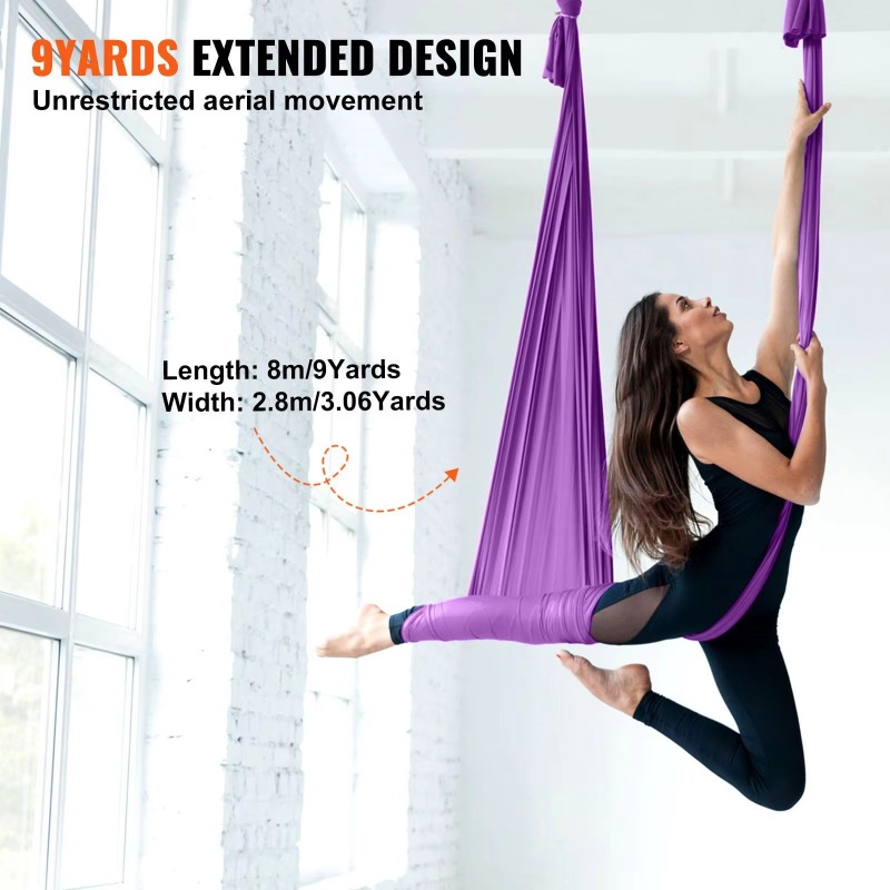 أرجوحة يوغا هوائية بنفسجية 202 - مراجعة Aerial Silk Hammock وسعره