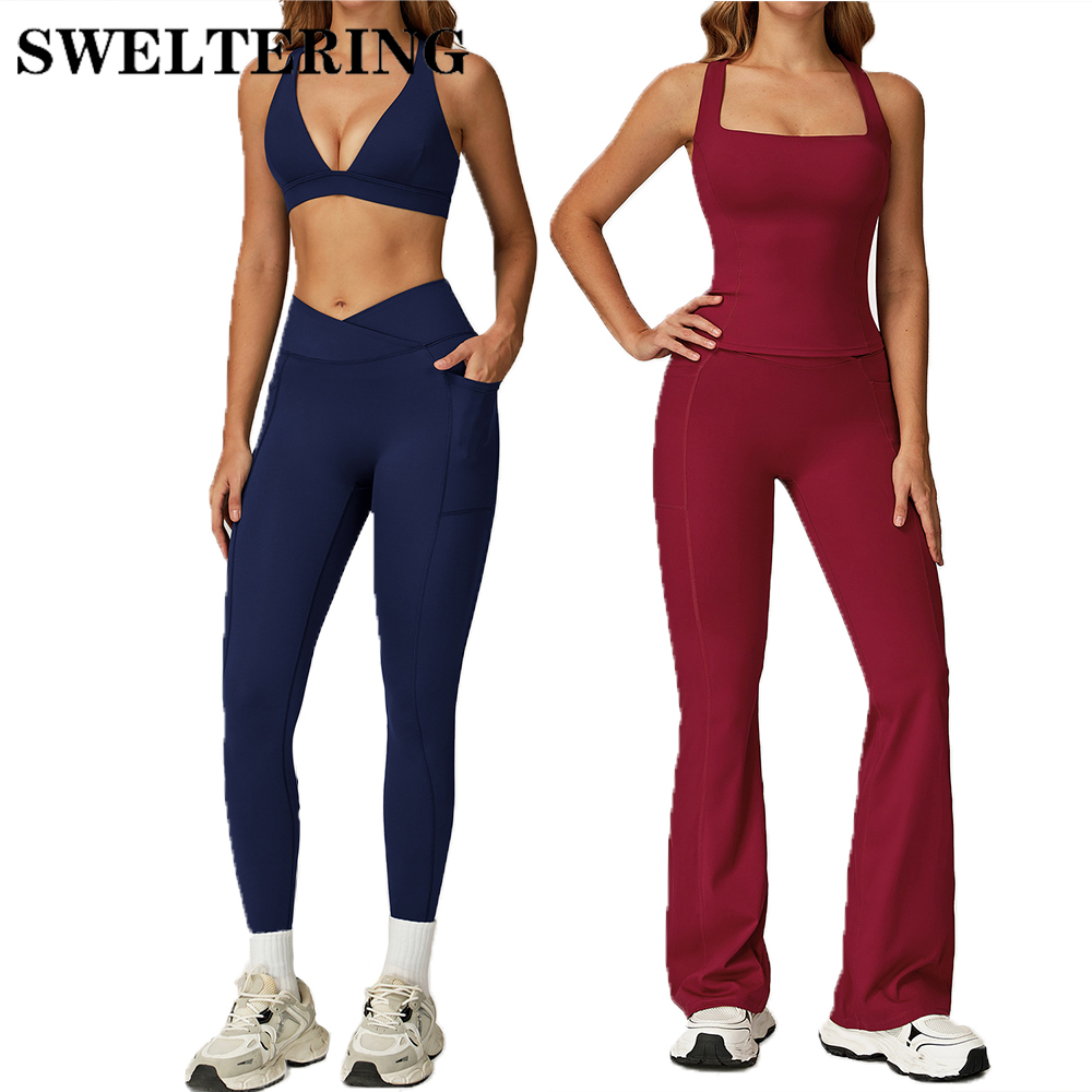 طقم رياضي من قطعتين للياقة الب - مراجعة Pilates Yoga Legging وسعره