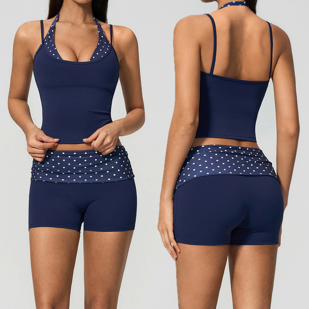 حمالة صدر رياضية نسائية منقطة  - مراجعة Pilates Yoga Wrap Top وسعره
