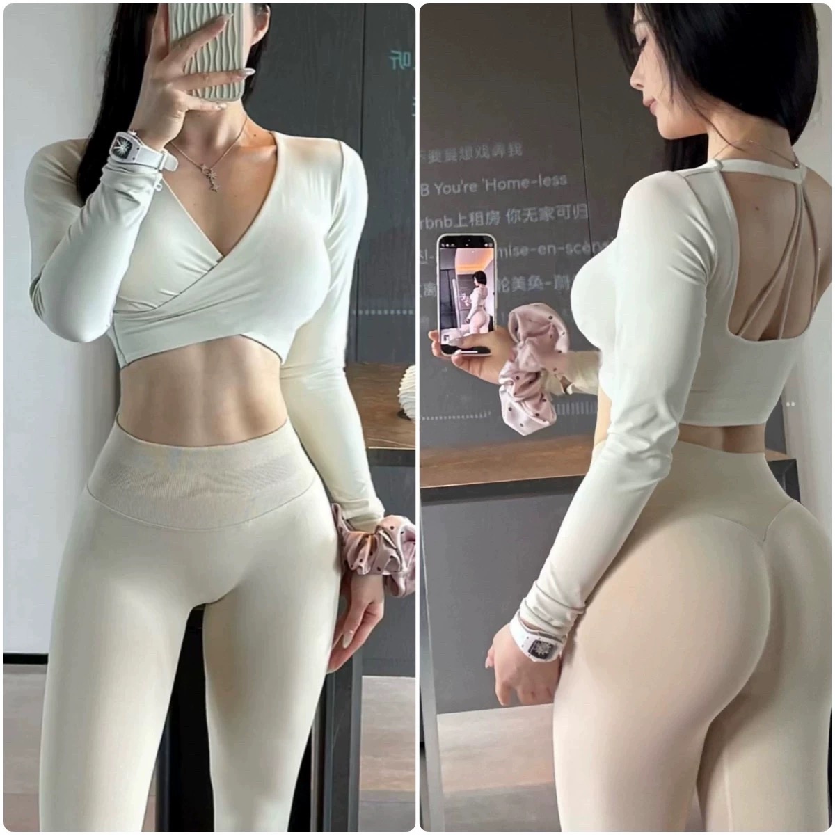 ملابس يوغا رياضية بأكمام طويلة - مراجعة Pilates Yoga Wrap Top وسعره