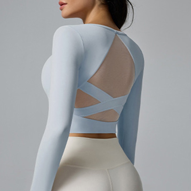 قميص يوجا أبيض بأكمام طويلة من - مراجعة Pilates Yoga Wrap Top وسعره