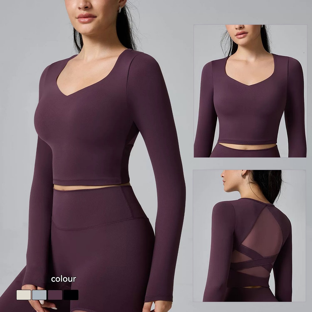 قميص يوجا أبيض بأكمام طويلة من - مراجعة Pilates Yoga Wrap Top وسعره