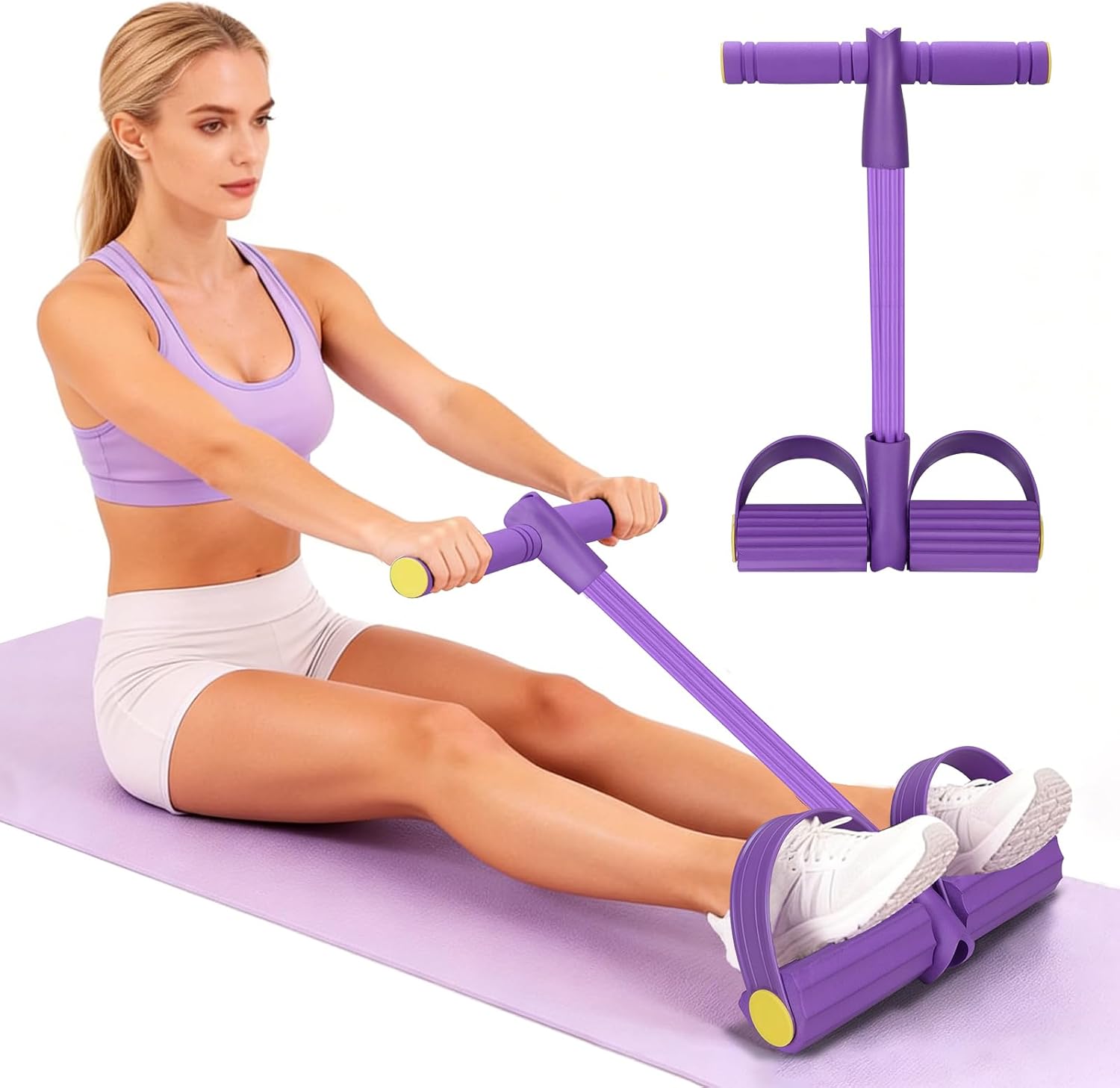 حبل مقاومة متعدد الوظائف بأربع - مراجعة Pilates Yoga Reformer وسعره